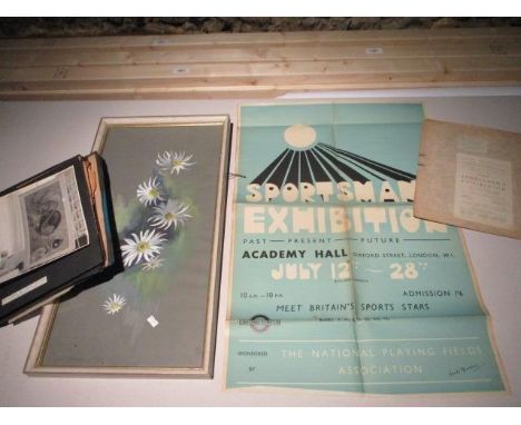 Lanta Spurrier - 'Daisy Pattern'  a watercolour, signed lower left, framed, together with a scrap book containing ephemera re