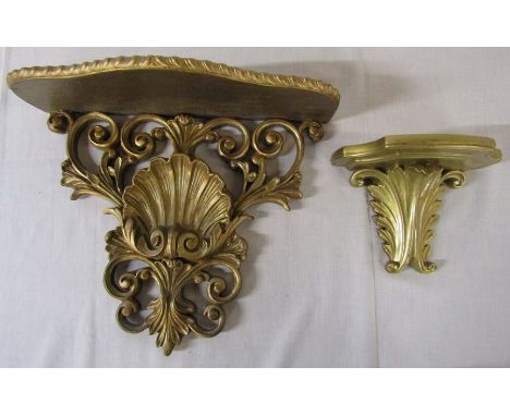 Small Rococo shelf and one other H 29 cm and 14 cm