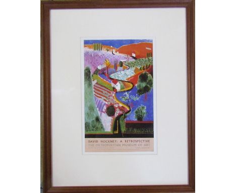 David Hockney (b.1937) framed lithographic exhibition poster print 'The Metropolitan Museum of Art 1992' 45 cm x 57 cm (size 