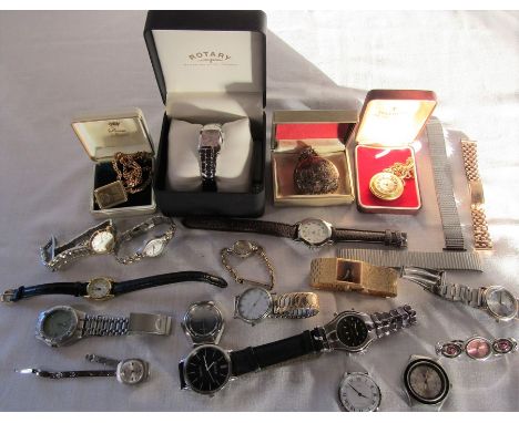 Various ladies and gents watches and straps inc Rotary