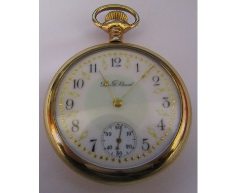 South Bend gold plated pocket watch, 15 jewels, numbered 761398