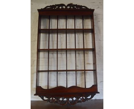 Small mahogany wall shelf Ht 98cm W 56cm