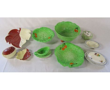 Selection of Carlton ware dishes inc salad bowl (one dish af), Wedgwood 'wild strawberry' pot &amp; Corona ware part children