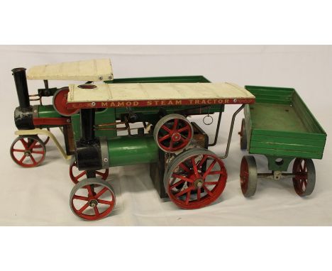 Mamod steam wagon, tractor &amp; open wagon trailer