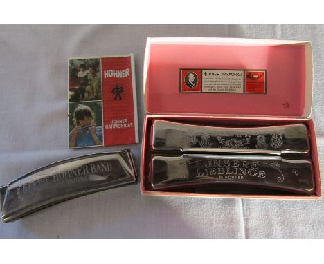 Boxed double sided Hohner unsere lieblinge harmonica C &amp; G &amp; The Hohner Band harmonica