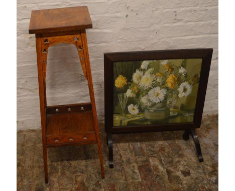 Edwardian plant stand &amp; a fire screen/table&nbsp;