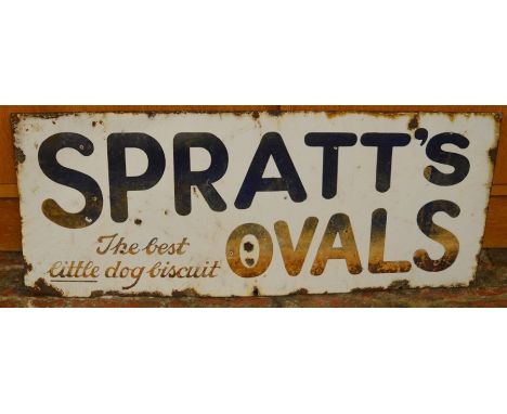 Enamel Spratt's Ovals advertising sign 77cm by 31cm&nbsp;