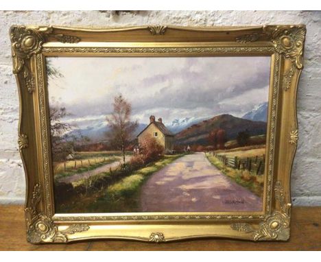 Jack R Mould, Road to Kingussie (Kincraig), oil, signed bottom right, measures 29cm x 39cm