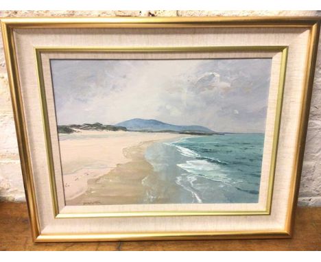 S M Robertson, (Scottish 1927-2020) RSMA SWA, west coast Barra, Hebrides, oil, signed bottom left, measures 28.5cm x 39cm
