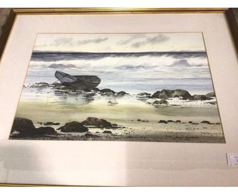 David Graham, seascape, watercolour, signed bottom right, measures 33cm x 50cm