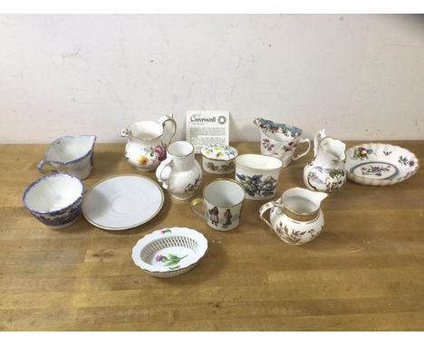 A mixed lot of china including a number of milk jugs, tallest measures 9cm high, also trinket dishes, boxes etc, makers inclu