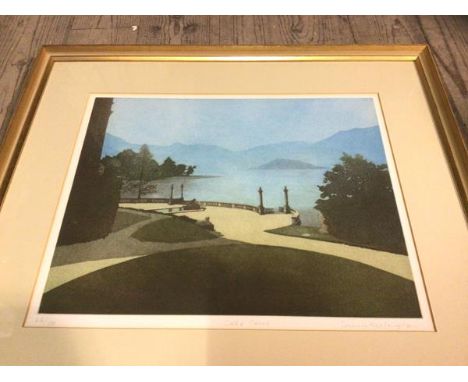 Lake Como,  limited edition print 64/100, signed indistinctly bottom right, measures 32cm x 39cm