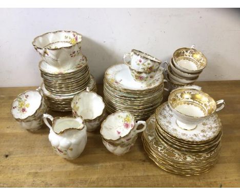 A mixed lot of china including a part Hammersley teaset and another teaset with milk jug which measures 11cm high, sugar bowl