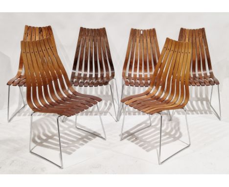 Hans Brattrud (Norwegian, 1933-2017) Set of four 'Scandia' rosewood chairs and two teak examples produced by Hove Mobler in N