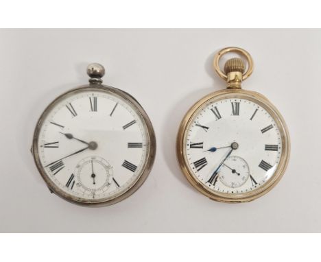 Victorian silver pocket watch&nbsp;open face, key winding with subsidiary seconds dial and a Denison gold-plated pocket watch