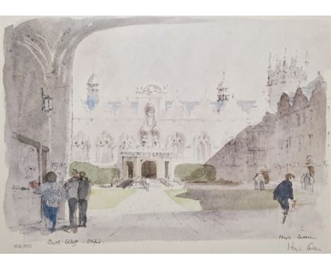 After Sir Hugh Casson RA (British,1910-1999) Lithograph "Oriel College, Oxford", limited edition coloured print, signed and n