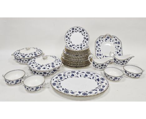 Spode bone china 'Blue Colonel' pattern part dinner service, printed red and black marks, pattern no. Y6235-Q, printed with f