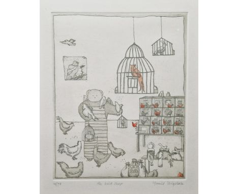 Harriet Brigdale (20th century) Etching and aquatint "The Bird Shop", signed, titled and numbered 14/75 within margin, framed