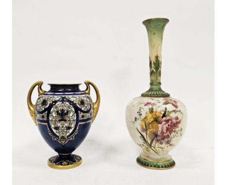 Two Royal Worcester vases, late 19th century, printed puce marks, the first with shape no.1661, reg no.20959, of bottle form,