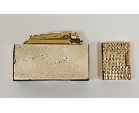 Two mid-century lighters, comprising: a Dupont gold plated example and a Ronson table lighter, both stamped to base (2)