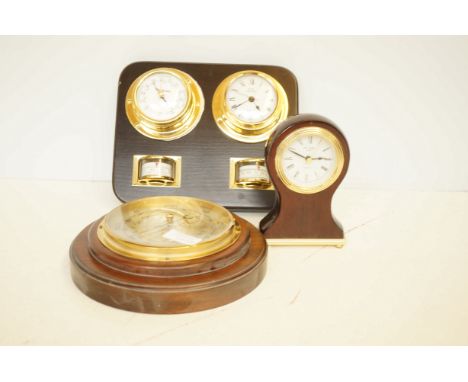 2x Clock barometers &amp; 1 other barometer 