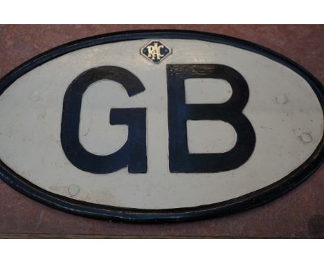 Vintage metal RAC GB sign 30 cm 