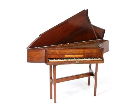 Christiani Shean, London, George III mahogany cased spinet, circa 1780-1800, on a later stand (NB: For a similar example see 