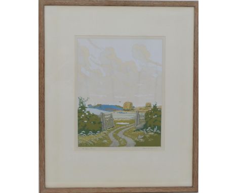 John Hall Thorpe (1874-1947), The open gate (circa 1925), woodcut in colours, 34.5cm x 27cm, signed and titled in pencil (Ple