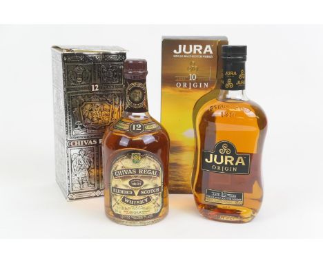 Jura 10 year old malt Scotch whisky (boxed), also Chivas Regal 12 year old Scotch whisky (2) (Please note condition does not 