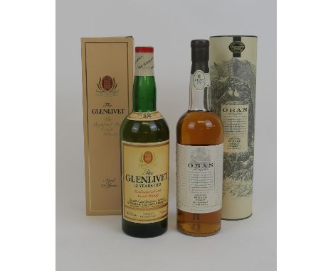 The Glenlivet 12 year old malt Scotch whisky (boxed); also Oban malt Scotch whisky (boxed) (2) (Please note condition does no