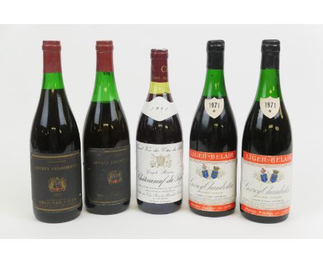 Gevrey-Chambertin, Liger-Belair, 1971 (2 bts), also a Gevrey-Chambertin, Morgan Furze &amp; Co., 1972 (2 bts), and Chateauneu