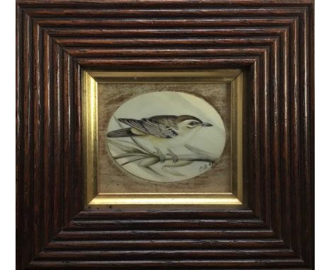 Pictures and prints, including a small watercolour on ivory picture of a bird in glazed frame, total size 12.5 x 14cm, togeth