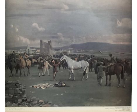 Alfred Munnings, posthumous print, published by The Royal Academy of Arts, 1973 - Kilkenny Horse Fair, numbered 300/600, imag