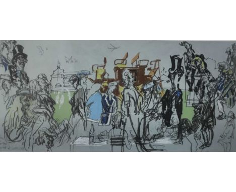 Feliks Topolski (1907-1989) - signed limited edition colour lithograph - Eton v Harrow, Cricket at Lords, 1983, signed and nu