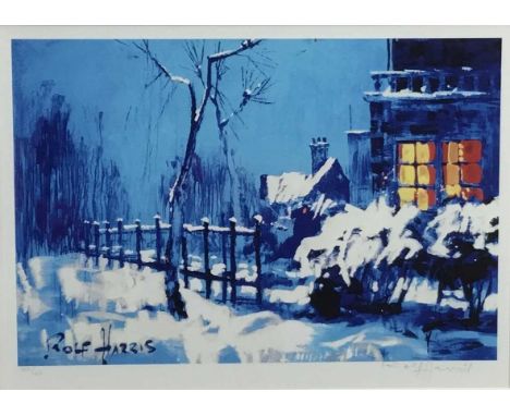 Rolf Harris (b. 1930) signed limited edition print, Christmas Eve in the Snow, signed and numbered 589/695, image 34 x 50cm, 