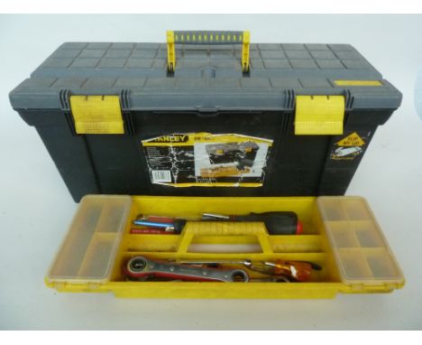 Stanley 26'' Tool Box. Stanley/Zag organiser toolbox with removeable tote tray and flat top 66cm with small selection of tool