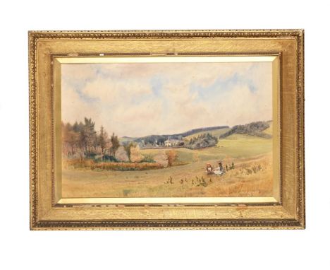 JAMES JAMESON (BRITISH FL. 1880-1926) TWO GIRLS IN THE COUNTRYSIDE Watercolour Signed and dated '95' (lower right) 46 x 73cm 