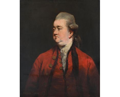 ATTRIBUTED TO JAMES NORTHCOTE (BRITISH 1746 - 1831)  AFTER SIR JOSHUA REYNOLDS PORTRAIT OF EDWARD GIBBON (BRITISH 1737 - 1794