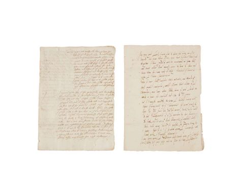  Autograph letter signed as lord treasurer to Lord Cobham as warden of the Cinque Ports, with MS articles of war the letter d