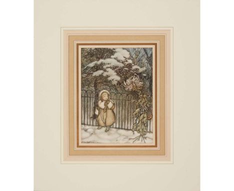  Rackham, Arthur Three plates from The Peter Pan Portfolio Children playing in snow in Kensington Palace Gardens, 252 x 330mm