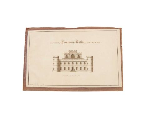  Architectural Drawings 11 sketches in ink and wash of Scottish locations 9 mounted sketches by R. Hunter, depicting Inverara