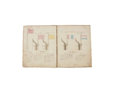  Signals from the Bell Rock Lighthouse to the Arbroath Signal Tower An illustrated manuscript bound manuscript, 32 x 26cm, co