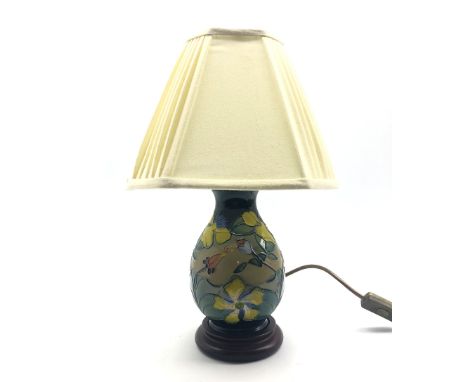 Moorcroft baluster form table lamp with shade, H42cm - Condition Report 