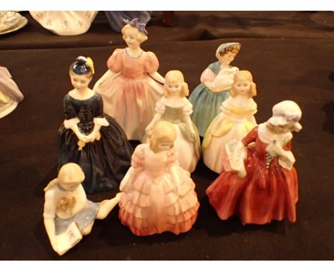 Eight Royal Doulton figurines all first quality