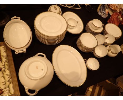 Large Bavaria Baronial dinner and tea service with limoges serving dishes