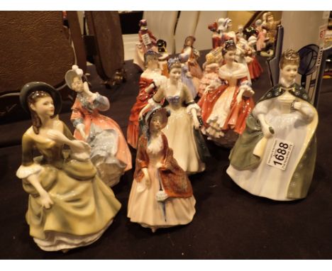 Seven Royal Doulton figurines all first quality CONDITION REPORT: No cracks, chips or visible restoration.