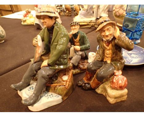 Three Royal Doulton figurines all first quality Old William HN 2042 The Wayfarer HN 2362 and A Good Catch HN 2258 CONDITION R