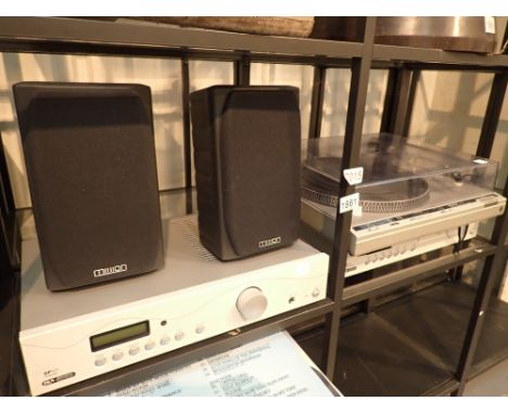 Technics SL-B3 record deck with Acoustic Solutions amplifier and CD player and pair of mission speakers  CONDITION REPORT: Th