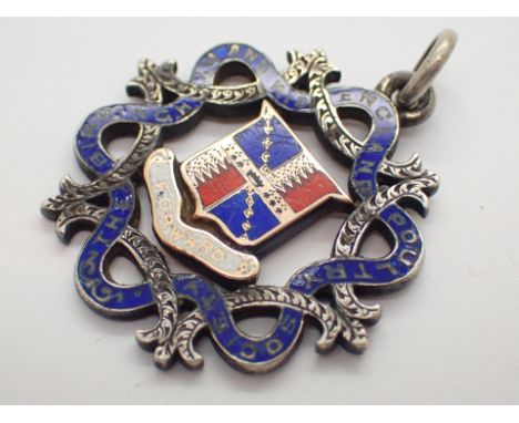 White metal and enamel fob for the Birmingham and Mid England Poultry Fanciers Society