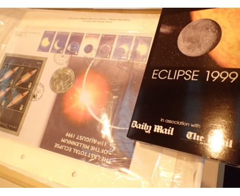 1999 Eclipse memorabillia including newspaper video first day covers etc